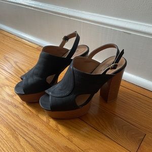 Black chunky heels